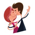 Couple in love dancing illustration cartoon character