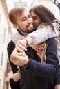 Couple in love. dating in the city Royalty Free Stock Photo