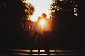 Couple in love enjoying moments during sunset Royalty Free Stock Photo