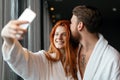 Couple in love enjoying wellness weekend Royalty Free Stock Photo