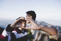 Couple in love. Focus on hands.