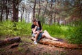 Couple in love in the forest Royalty Free Stock Photo