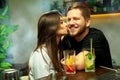 Couple in love having fun in the bar Royalty Free Stock Photo