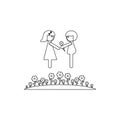 couple in love on a lawn icon. Element of cyber security for mobile concept and web apps icon. Thin line icon for website design