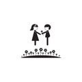 couple in love on a lawn icon. Illustration of family values icon. Premium quality graphic design. Signs and symbols icon for webs