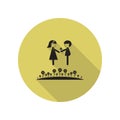 couple in love on a lawn long shadow icon. Simple glyph, flat vector of FAMILY icons for ui and ux, website or mobile application