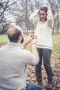Couple in love marriage proposal Royalty Free Stock Photo