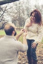 Couple in love marriage proposal Royalty Free Stock Photo