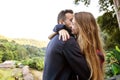 Couple in love with the mountains in the tropics Royalty Free Stock Photo