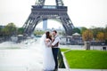 Couple in love in Paris, wedding photography Royalty Free Stock Photo