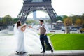 Couple in love in Paris, wedding photography Royalty Free Stock Photo