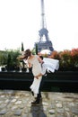 Couple in love in Paris, wedding photography Royalty Free Stock Photo