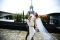 Couple in love in Paris, wedding photography Royalty Free Stock Photo