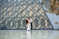 Couple in love in Paris, wedding photography Royalty Free Stock Photo