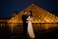 Couple in love in Paris, wedding photography Royalty Free Stock Photo