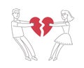 Couple in love quarreling. Divorce, family relationships concept