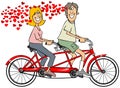 Couple in love riding a bike Royalty Free Stock Photo