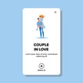 Couple In Love Romantic Boy Piggyback Girl Vector