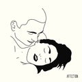 Couple in love. Romantic lovers portrait. Linear sketch logo tattoo Royalty Free Stock Photo