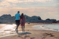 Couple in love. Romantic young couple on the beach enjoying the Royalty Free Stock Photo