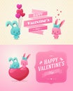 Couple in love. Set of funny pictures happy