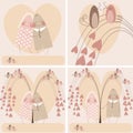 Couple in love. set valentine day Royalty Free Stock Photo