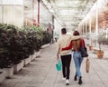 Couple in love shopping on the street, concept