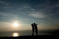 Couple in love silhouette