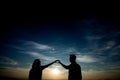 Couple in love silhouette