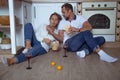 A young family has fun during the quarantine period