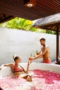 Couple In Love At Spa. Man, Woman On Romantic Vacation Royalty Free Stock Photo