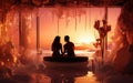 couple in love in a spa. Night atmosphere. Royalty Free Stock Photo