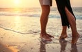 Couple in love on the sunrise sea side Royalty Free Stock Photo