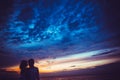 Couple in love at sunset Royalty Free Stock Photo