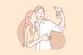 Couple in love take selfie concept Royalty Free Stock Photo