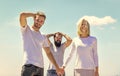 couple in love. third wheel man. family psychology. relationship problems. Break up. interpersonal relationship Royalty Free Stock Photo