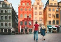 Couple in love traveling together in Stockholm Royalty Free Stock Photo