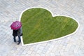 Couple in love under umbrella