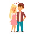 Couple in love vector characters togetherness happy smiling people romantic woman amorousness together adult