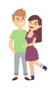 Couple in love vector illustration.