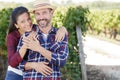 couple in love in vineyard Royalty Free Stock Photo
