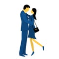 A couple of lovely lovers. Flat vector illustration in trendy colors