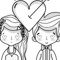 Couple lover merried celebration design