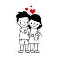 Couple loving cartoon