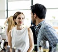 A couple are lunching together Royalty Free Stock Photo