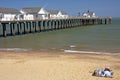 Couple Lying on Beach, England Royalty Free Stock Photo