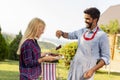 Couple making barbecue Royalty Free Stock Photo
