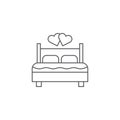 Couple making love bed vector icon symbol isolated on white background