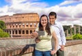 Couple making the selfie photo in Rome Royalty Free Stock Photo