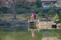 A couple making wedding photoshoots at Urban park in Tokyo Royalty Free Stock Photo